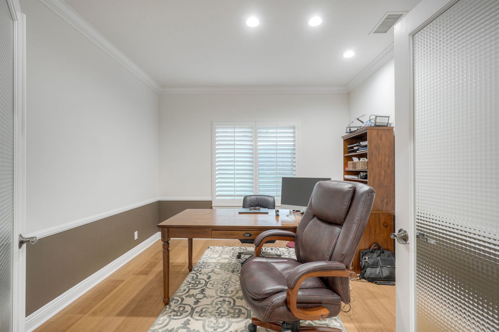 Office behind French doors
